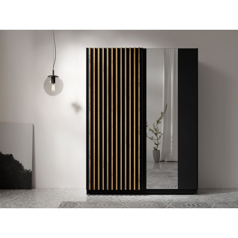 Laminate Wardrobe, Black/Natural