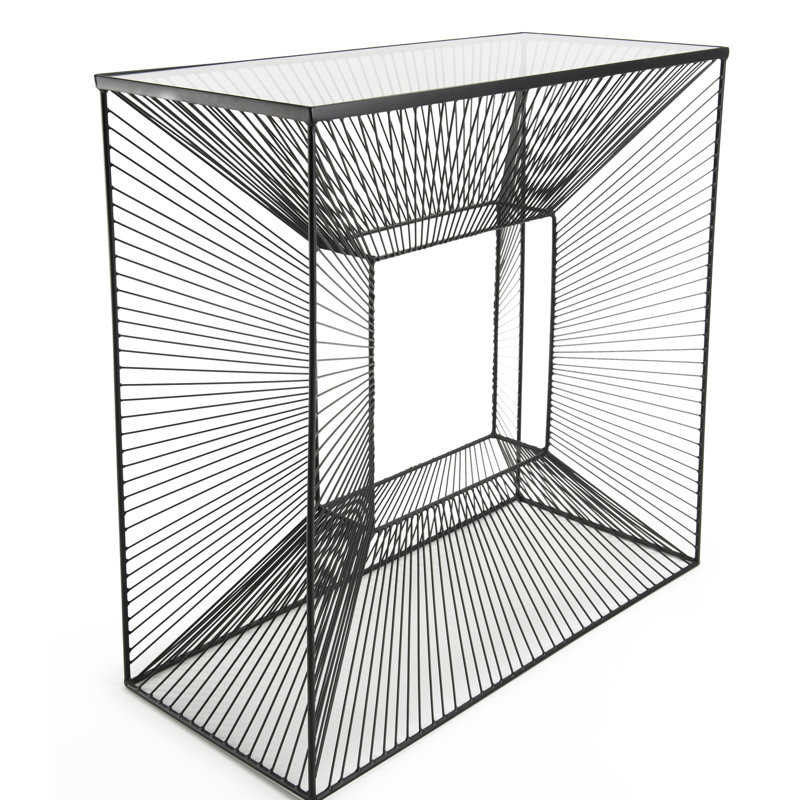 Rafelo 87cm Glass Top Console Table