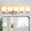 Éclairage pour salle de bain 5 lumières avec abat-jour en verre opale Kengston-134745820-129676510