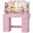 Makeup Vanity Desk with Lighted Large Mirror & Type‑C Fast Charging Outlet-995299608
