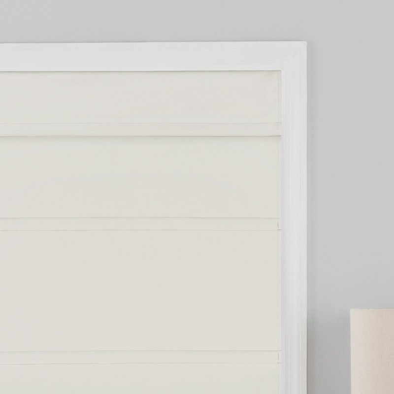 Lilie Blackout Roman Shade, Ivory, 33" W x 64" L