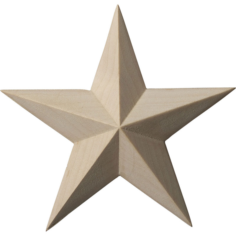 Galveston H W D Wood Rosette Applique, 3.5" H x 3.5" W x 0.625" D, Alder