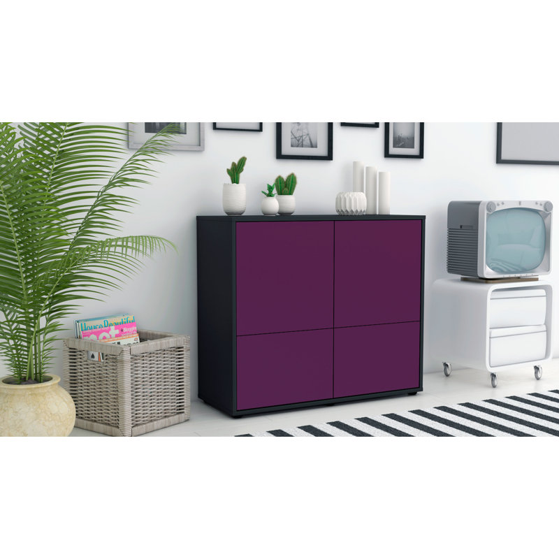 Potrero 92cm Sideboard, Anthracite/Purple