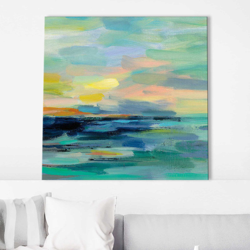 Pacific Beach II - peinture, Toile tendue, H 24 po x l 24 po x P 1,5 po