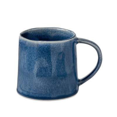 Hudson Reactive Glazed Mug Dark Blue Stoneware Everyday 14 Oz