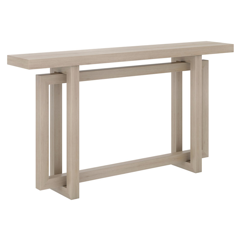 Breslow 55" Wide Rectangular Console Table in Alder White, Alder White, 29.5" H x 55" W x 10" D