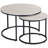 Round Nesting Tables Set Of 2, Stacking Coffee Table Set With Metal Frame For Living Room, Grey