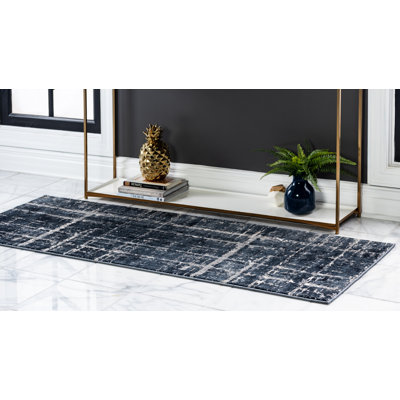 Uptown Abstract Navy/Beige Area Rug