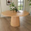 Table de salle à manger ronde en bois aggloméré pour 4, style campagne moderne avec base en bois