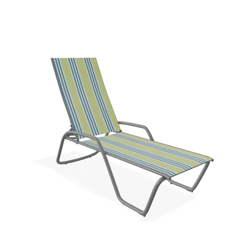 Outdoor Rust-Resistant Metal Chaise Lounge, Textured Graphite, Limelite