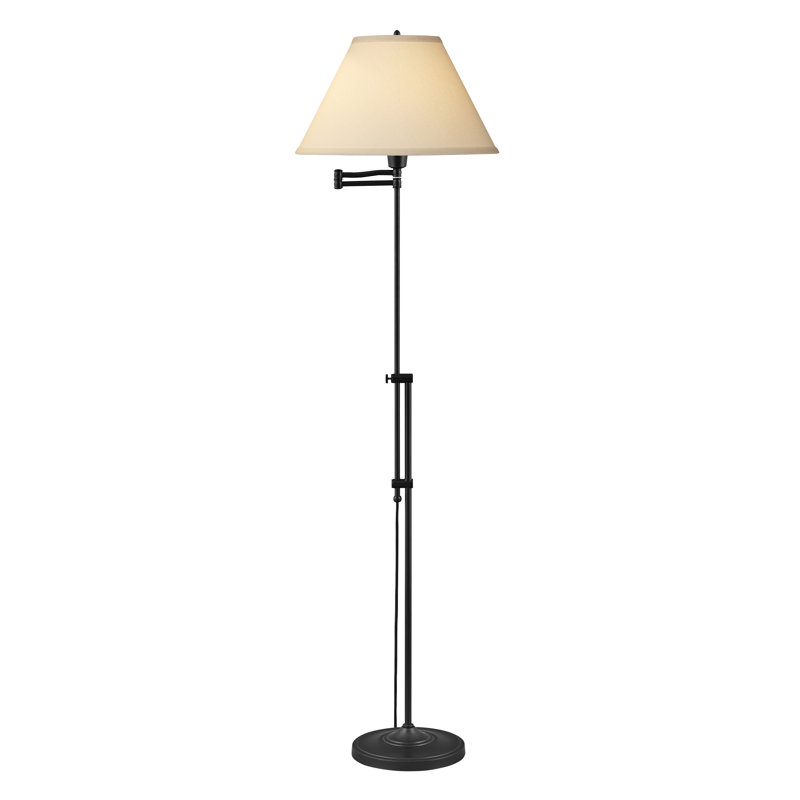 Lampe sur pied 47-63 po avec bras pivotant, Blanc, Bronze Madison