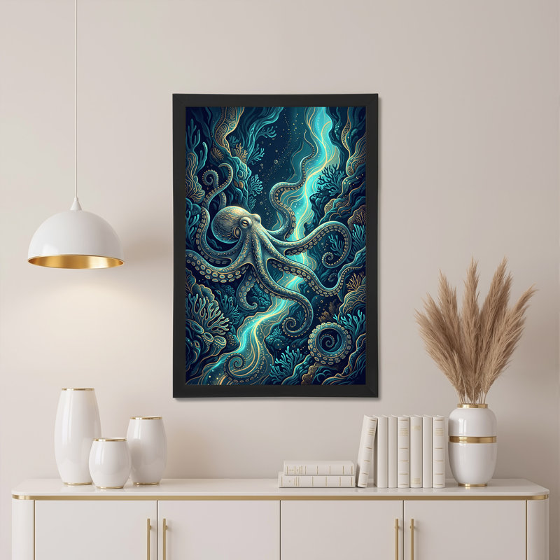 Art mural sur toile bleu sarcelle, 36"H x 24"W