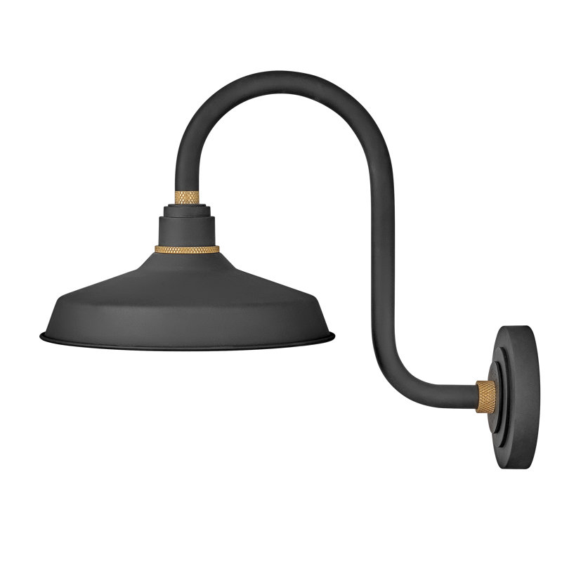 Foundry Wall Mount Outdoor Barn Light, 17" H x 12" W x 20" D, Black
