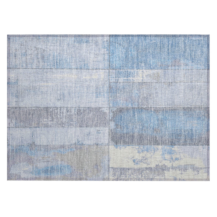 Machine Washable Indoor/Outdoor Xhevrie Sky Rug