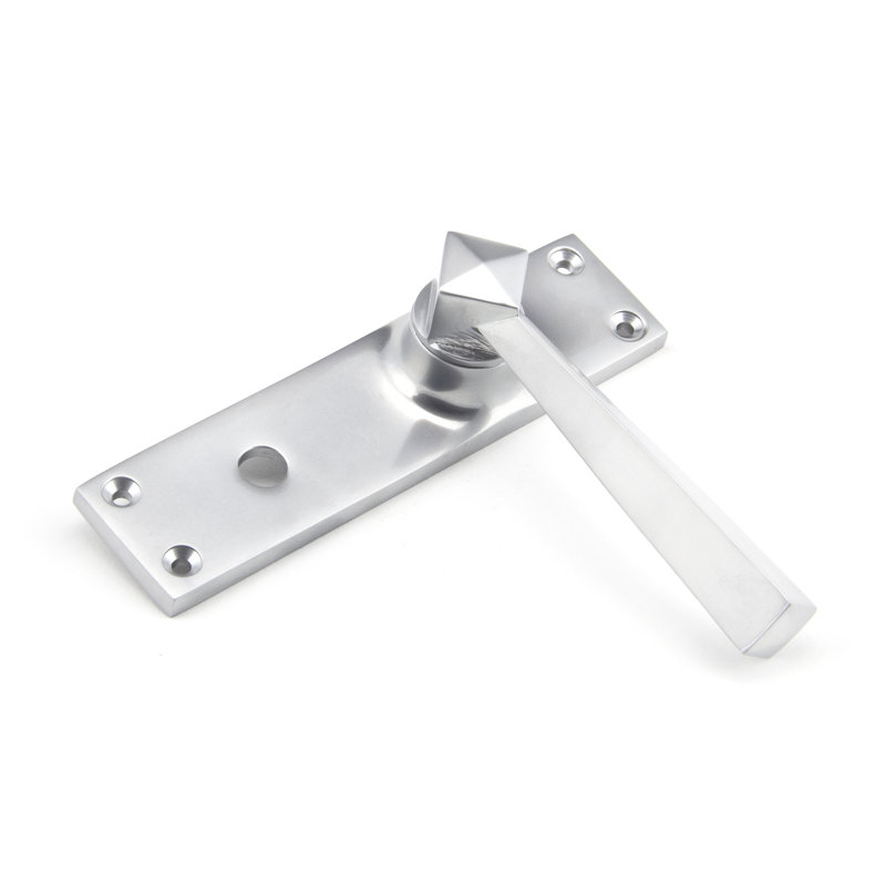 Straight Double Dummy Door Handle, Satin Chrome