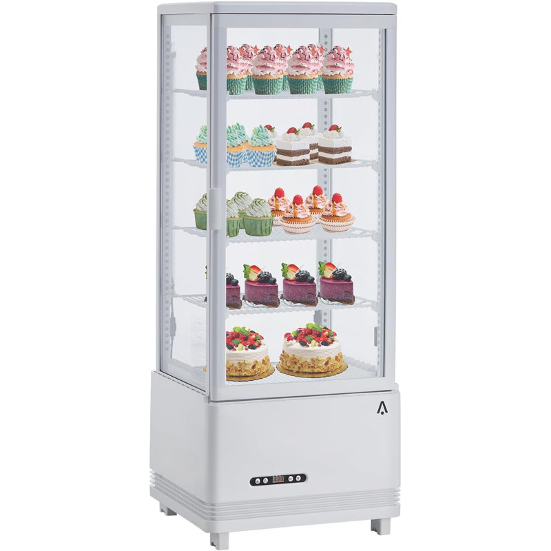 3,5 pieds cubes Pi. Vitrine commerciale réfrigérée, réfrigérateur à pâtisserie à 4 niveaux avec éclairage DEL et refroidissement à l'air