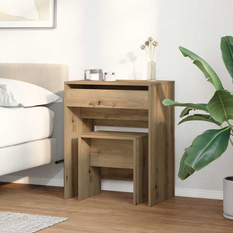 Dressing Table Artisan 60 X 40 X 75 Cm Engineered Wood, Oak