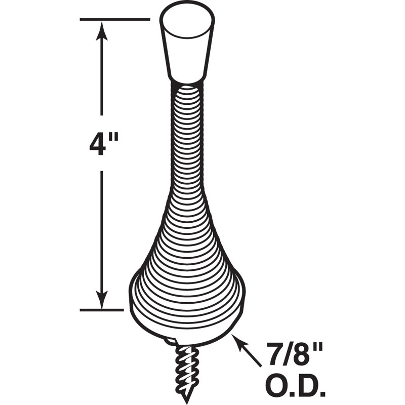 Butoir de porte Prime-Line, portée de 4 po, acier à ressort, robuste, Laiton