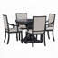 Ensemble de salle à manger 5 pièces avec table ronde et 4 chaises-1808563252