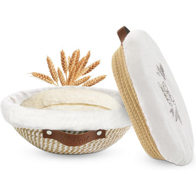 Ensemble de paniers à pain Banneton de 2, 9 10 11 pouces Ronde et ovale en corde de coton Pain au levain