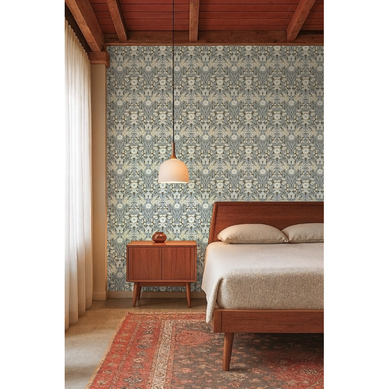 Wild Meadow - Wallpaper, Navy Indigo, Peel & Stick
