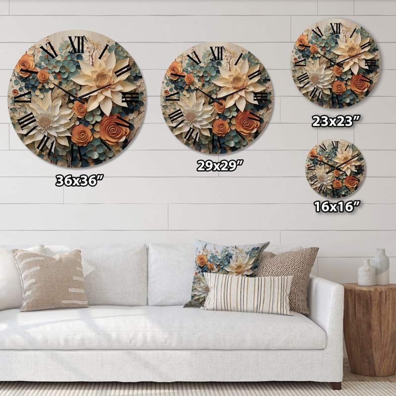 Horloge murale en bois massif Nilsen, Moyenne