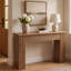 Console d'entrée en bois massif de 63 pouces, table de canapé étroite cannelée derrière le canapé, table d'entrée de vestibule de ferme, couloir