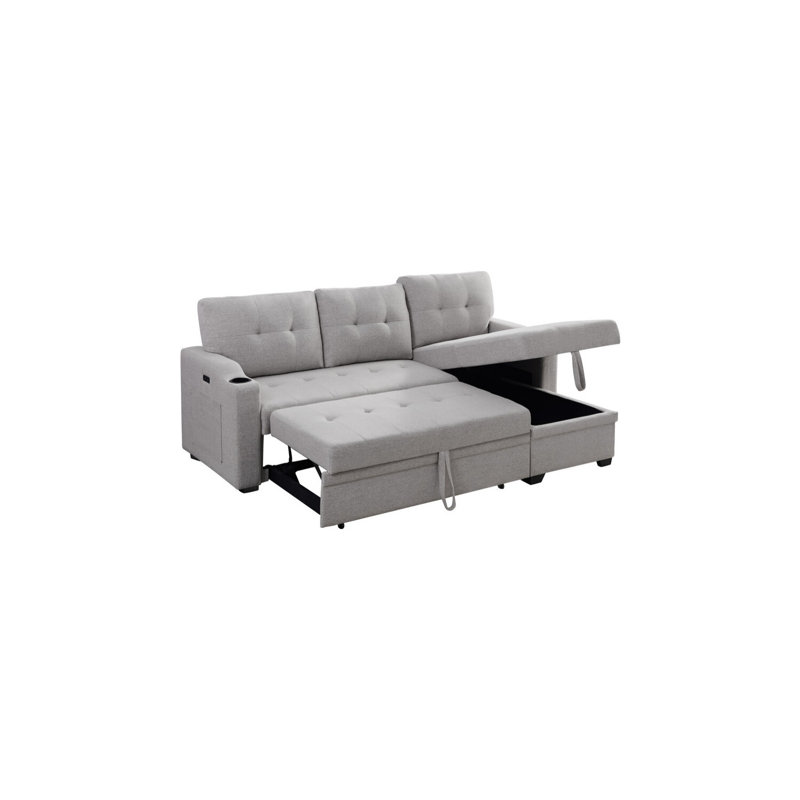 Canapé-lit modulaire en lin Mjollnir Latitude Run® Victorian Vibes