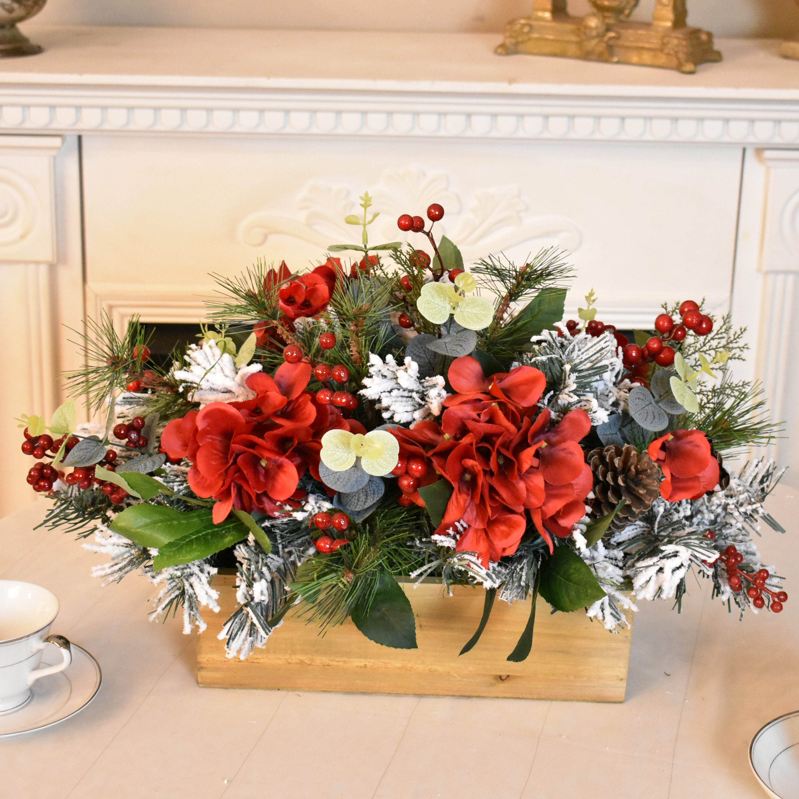 The Holiday Aisle® Faux Silk Arrangement in Planter & Reviews | Wayfair