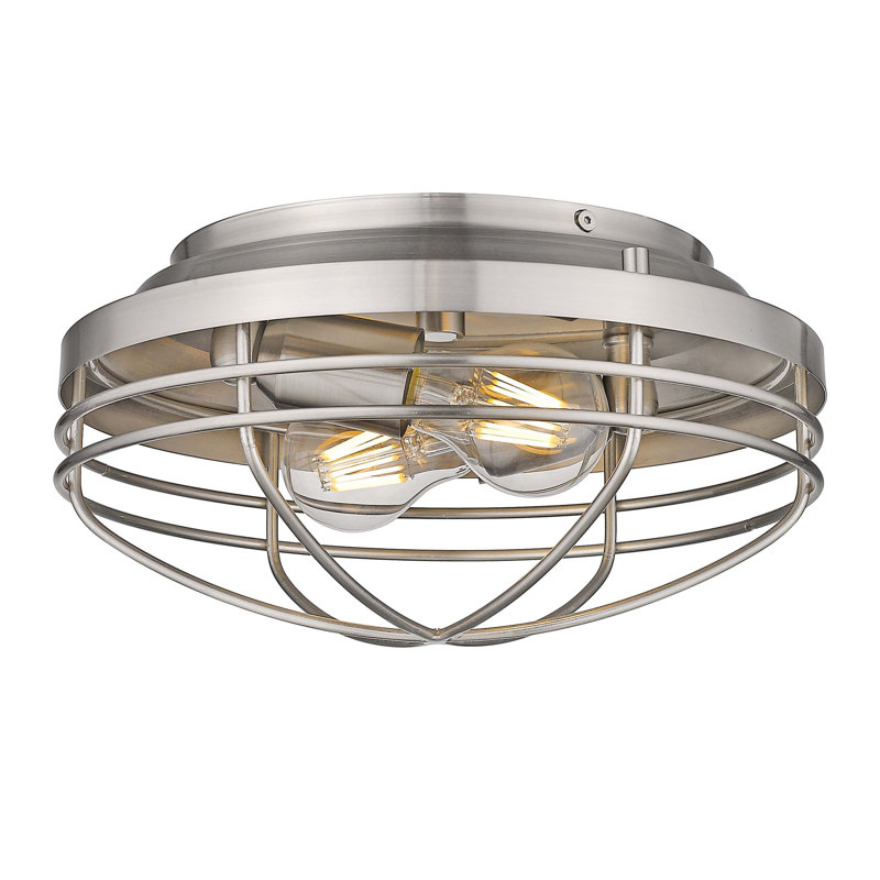 Plafonnier encastré 2 lumières Lylah, Étain