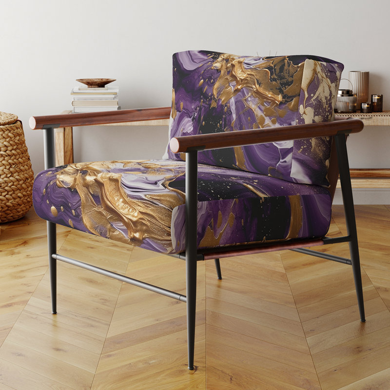 Fauteuil d'appoint rembourré mauve et mauve Magic Magic III, Noir