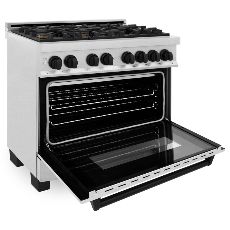 ZLINE Autograph 36" Legacy Dual Fuel Range, Matte Black Satin Stainless Steel
