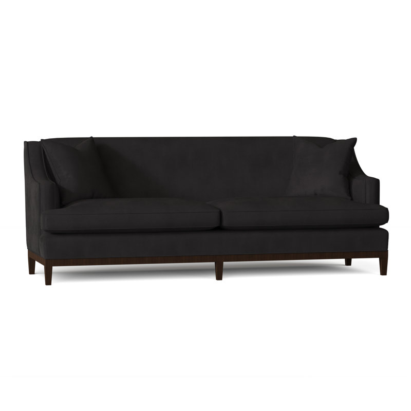 Cardiff Upholstered Sofa, 84" W, Grayson Coal, Black Walnut