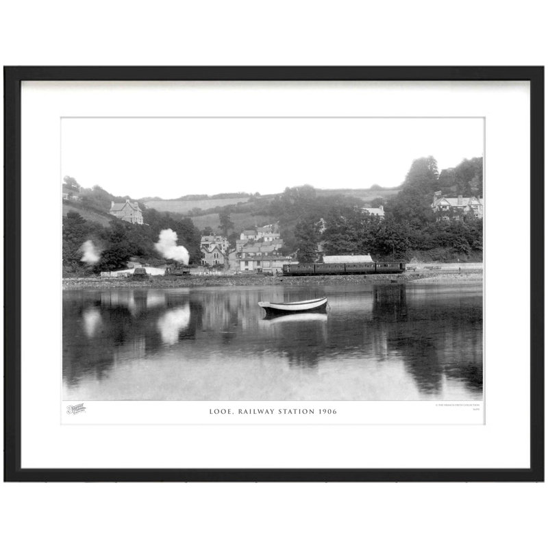 Looe, Railway Station 1906 - Single Picture Frame Print, 60cm H x 80cm W x 2.3cm D