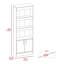 Bookcase Denver, Metal Hardware, Black Wengue Finish-262228251