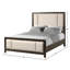 Lit plateforme avec tête de lit et pied de lit en tissu d'ameublement Cody