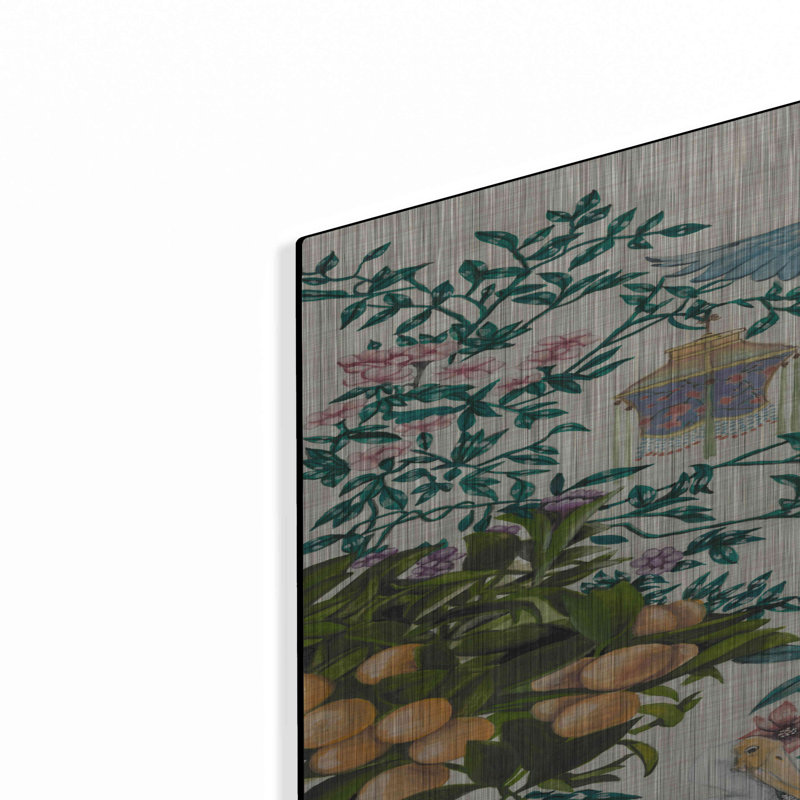 «Paradis Chinoiserie II» par Naomi McCavitt, art mural en métal, H 36 po x l 24 po