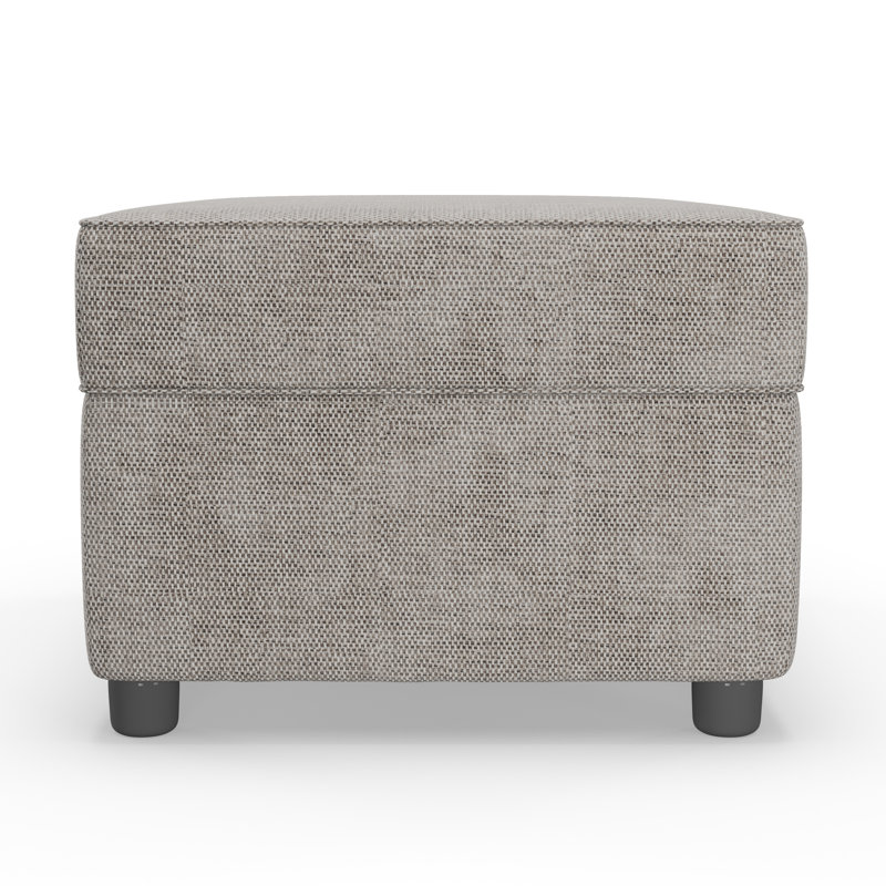 Vivo Rectangle Storage Ottoman, Silver