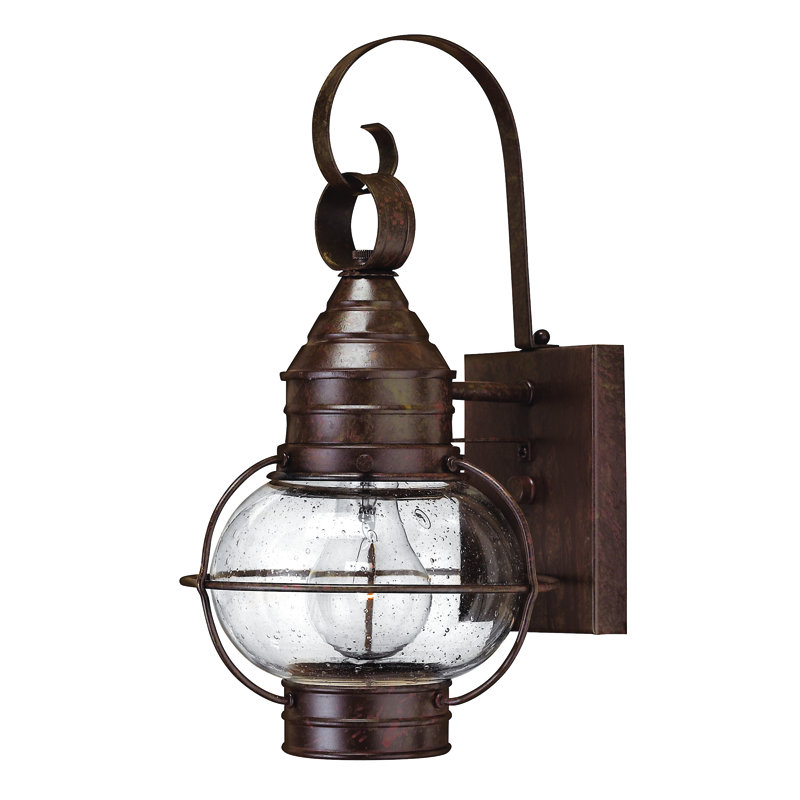 Beebe Sienna Bronze Outdoor Wall Lantern, 35.6cm H x 18.4cm W x 20.3cm D