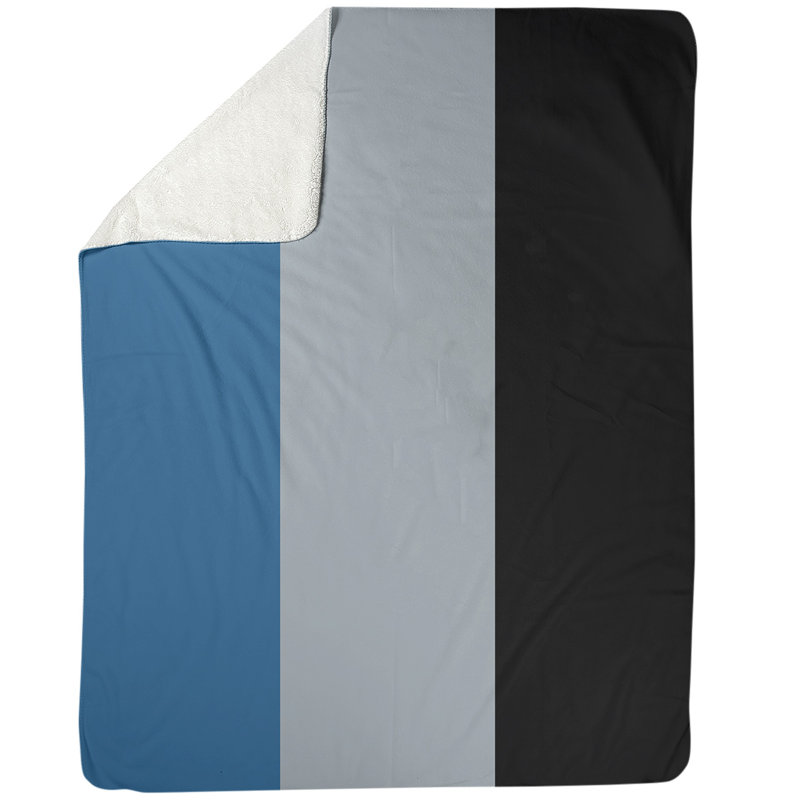 Jeté de hockey colorado, 50 po x 60 po, Bleu / argent / noir, Touche de vison