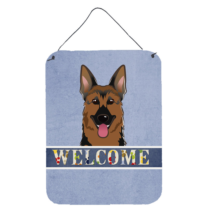 « german berger welcome », reproduction d’art, H 8 po x l 12 po