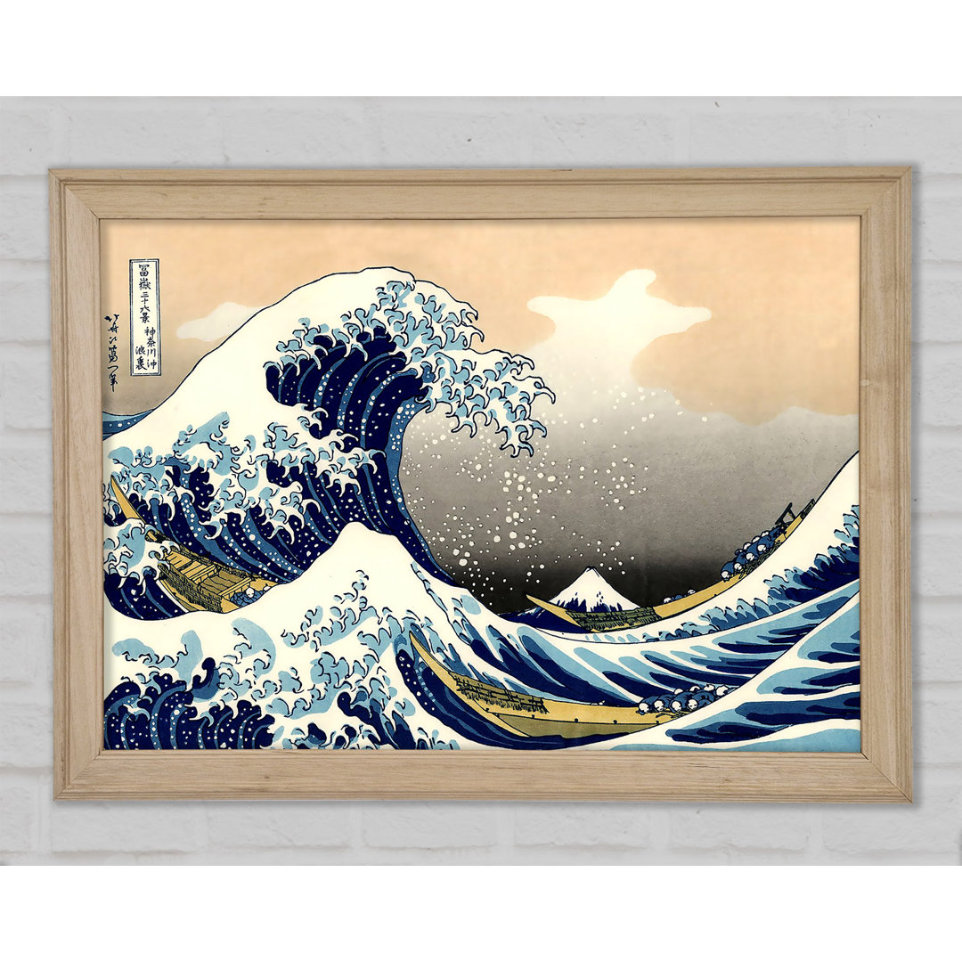 Gerahmtes Wandbild Hokusai A Big Wave Off Kanagawa