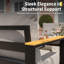 Ensemble de mobilier d'extérieur 5 places avec table basse - sièges profonds, coussins épais, structure en aluminium