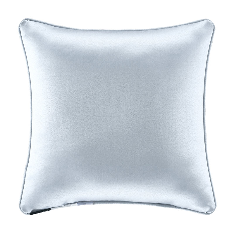 Malita 18" Powder Blue Damask Satin Throw Pillow