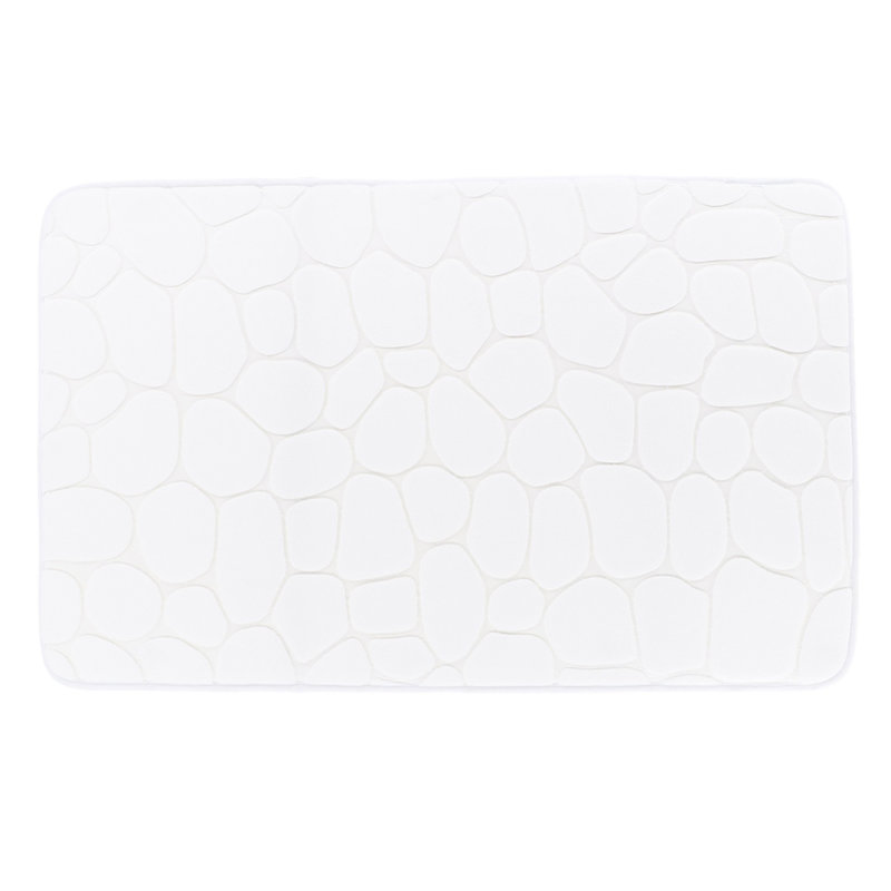 Tapis pour salle de bain Cobble Stone, Blanc