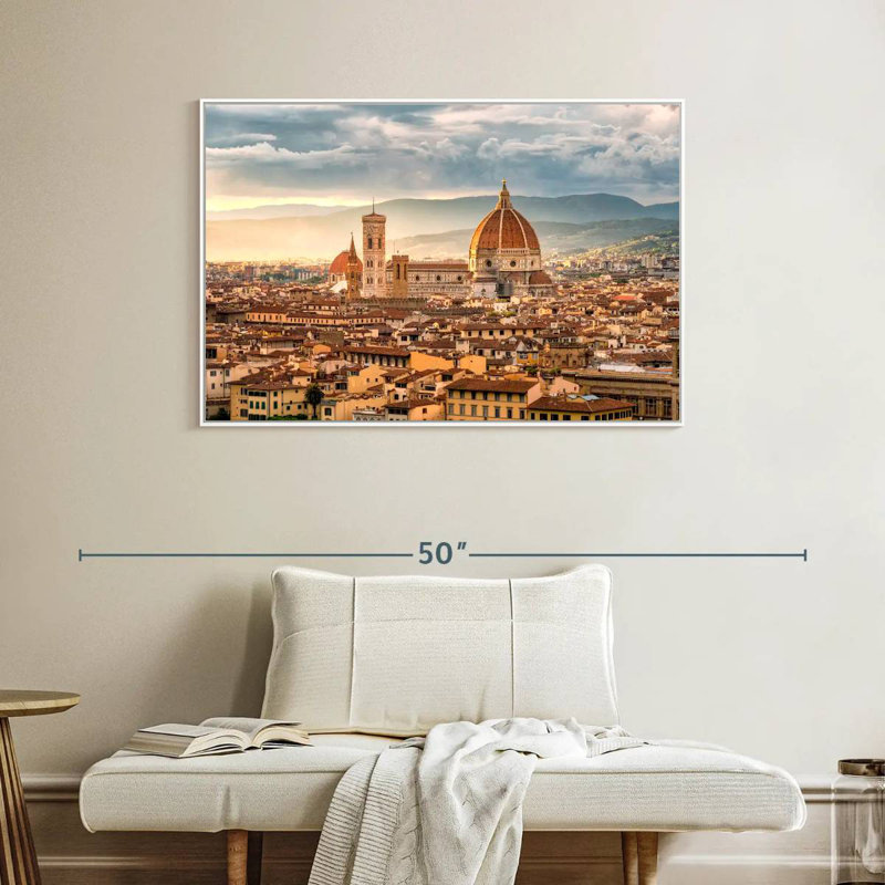 Cathédrale Santa Maria Novella, Cadre flottant blanc, 40 po x 27 po