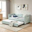 Canapé-lit convertible polyvalent 3-en-1 avec couchette coulissante et poches de rangement latérales Gingham-128965062-128965063