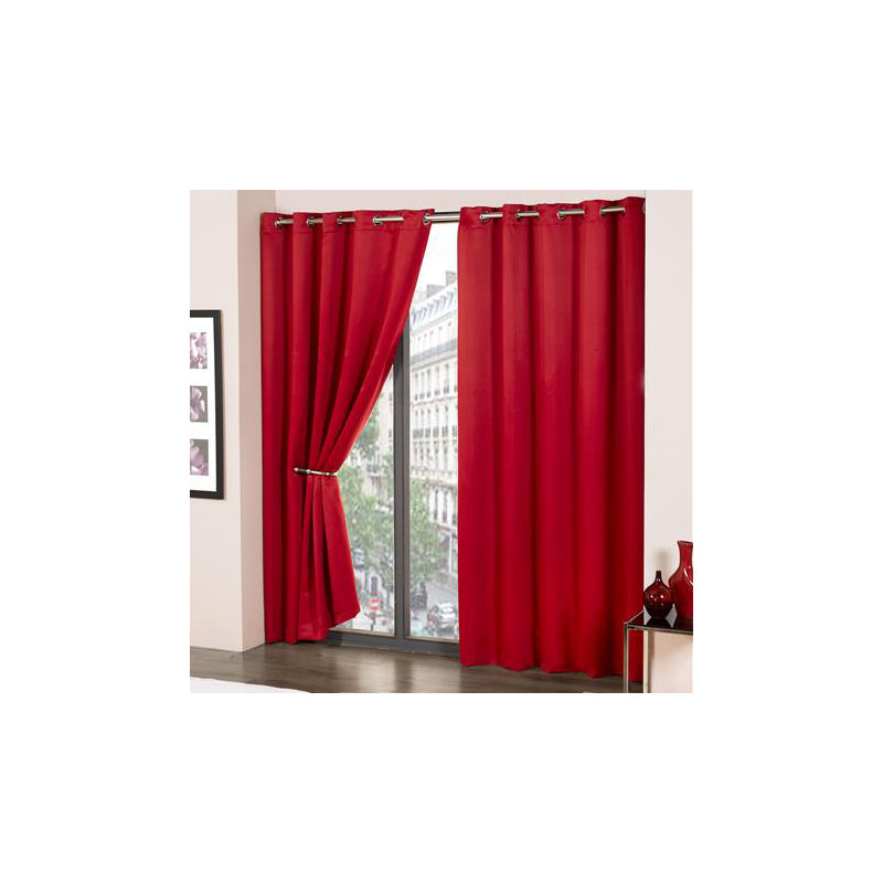 Lloyd Harbor Eyelet Blackout Thermal Curtains, Red, 228 W x 228 D cm