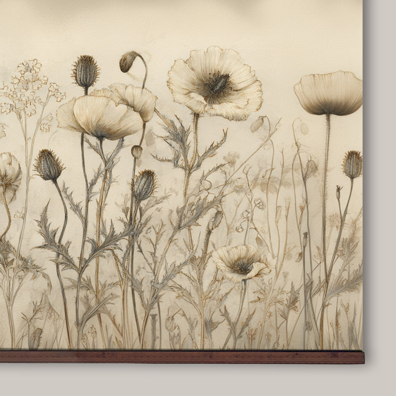 «Wildflower Meadow», art mural rétro sur toile, H 40 po x l 60 po