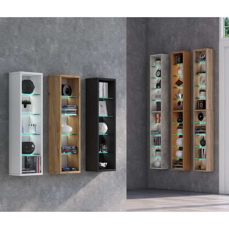 Altheria 151.6cm H x 21cm W Standard Bookcase, Black